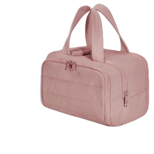 Elouva Toiletry Bag, 4-in-1 Multi-Functional Lightweight Makeup Bag, Large Capacity Wide-Open Travel Cosmetic Organizer, Puffy for Women with Handle (Dark Pink) von Generisch