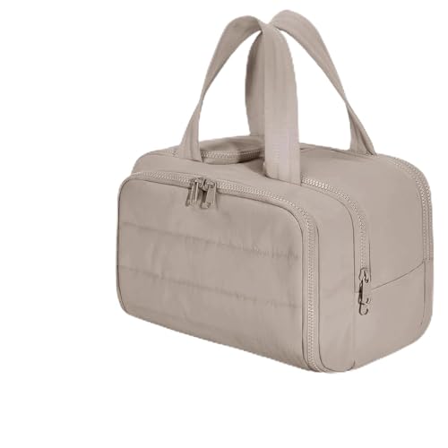 Elouva Toiletry Bag, 4-in-1 Multi-Functional Lightweight Makeup Bag, Large Capacity Wide-Open Travel Cosmetic Organizer, Puffy for Women with Handle (Khaki) von Generisch