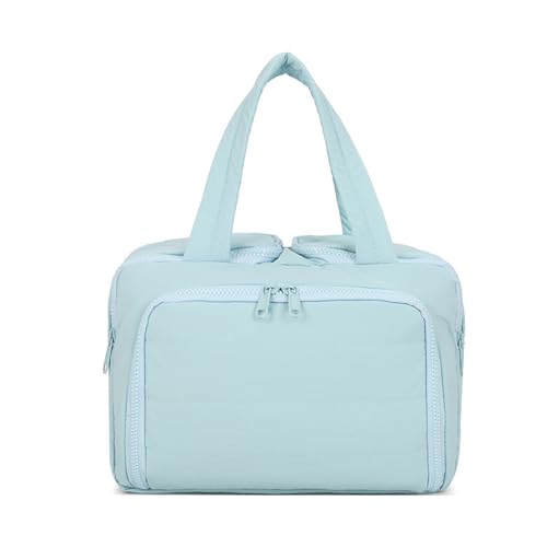 Elouva Toiletry Bag, Elouva Large Capacity Travel Cosmetic Bag for Women, 4-in-1 Multifunctional Lightweight Makeup Bags with Handle, Portable Waterproof Open Flat Organizer Bags (Blue) von Generisch
