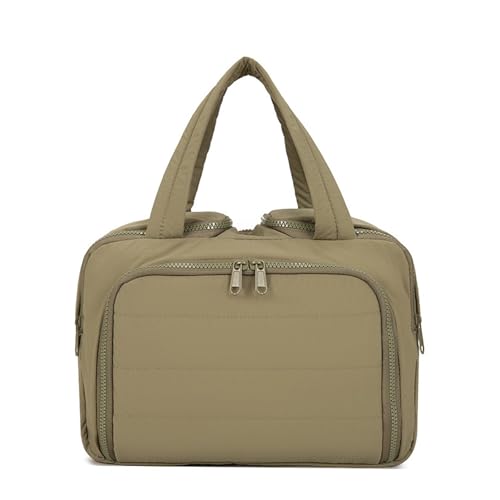 Elouva Toiletry Bag, Elouva Large Capacity Travel Cosmetic Bag for Women, 4-in-1 Multifunctional Lightweight Makeup Bags with Handle, Portable Waterproof Open Flat Organizer Bags (Green) von Generisch