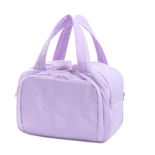 Elouva Toiletry Bag, Elouva Large Capacity Travel Cosmetic Bag for Women, 4-in-1 Multifunctional Lightweight Makeup Bags with Handle, Portable Waterproof Open Flat Organizer Bags (Purple) von Generisch
