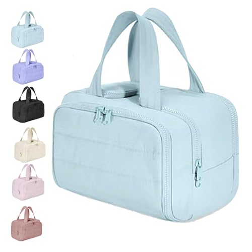 Elouva Toiletry Bag, Large Capacity Wide-Open Travel Cosmetic Bag, 4-in-1 Puffy Multi-Functional Cosmetic Bags for Women with Detachable Compartments (Blue) von Generisch
