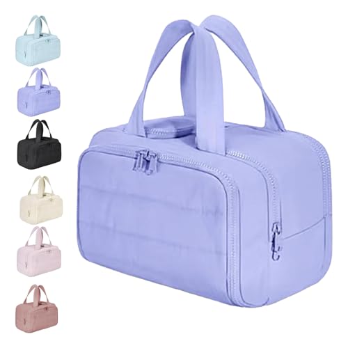 Elouva Toiletry Bag, Large Capacity Wide-Open Travel Cosmetic Bag, 4-in-1 Puffy Multi-Functional Cosmetic Bags for Women with Detachable Compartments (Purple) von Generisch