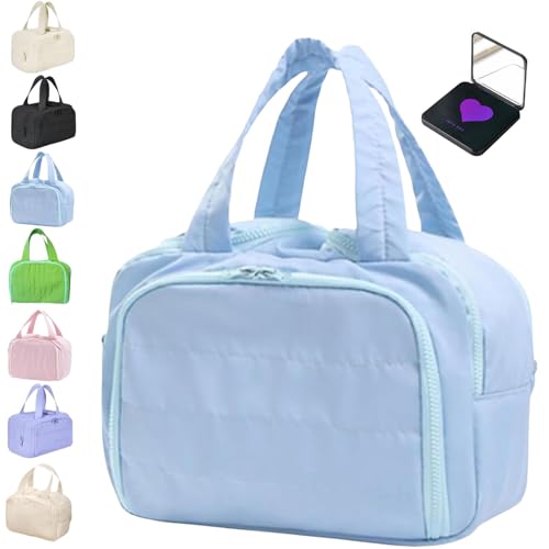Elouva Toiletry Bag – 4-in-1 Large Capacity Travel Cosmetic Organizer for Women, Waterproof Makeup Bag with Handle, Wide-Open Design for Toiletries and Accessories(Blue) von Generisch