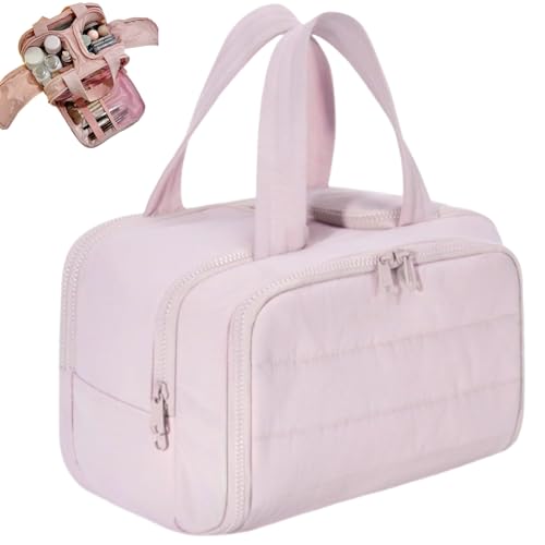 Elouva Toiletry Bag - Elouva Travel Makeup Bag - 4-in-1 Multi-Functional Lightweight Makeup Bags for Women with Handle for Accessories, Essentials, Toiletries (Pink) von Generisch