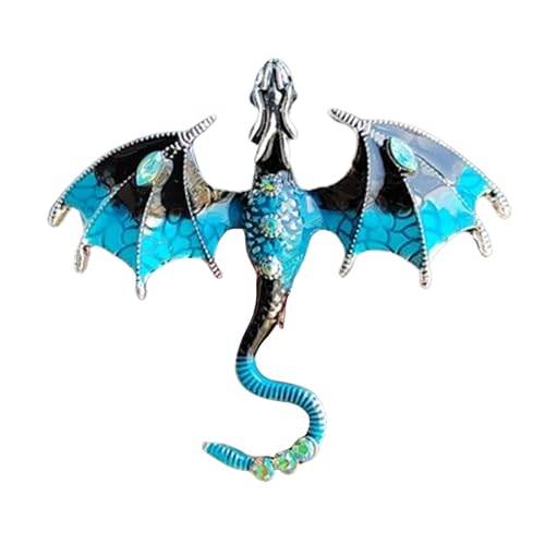 Emaille-Drachen-Brosche – Legierung Emaille Drachen-Brosche für Männer und Frauen | Drachen-Brosche | Herren Retro fliegender Drache für Anzüge | Mode Drachenflügel Abzeichen Mantel Pin | Anzug von Generisch