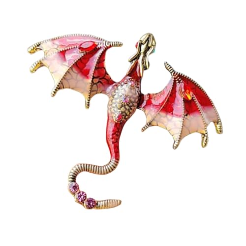 Emaille-Drachen-Brosche – Legierung Emaille Drachen-Brosche für Männer und Frauen | Drachen-Brosche | Herren Retro fliegender Drache für Anzüge | Mode Drachenflügel Abzeichen Mantel Pin | Anzug von Generisch
