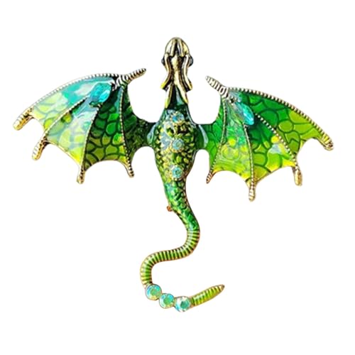 Emaille-Drachen-Brosche – Legierung Emaille Drachen-Brosche für Männer und Frauen | Drachen-Brosche | Herren Retro fliegender Drache für Anzüge | Mode Drachenflügel Abzeichen Mantel Pin | Anzug von Generisch