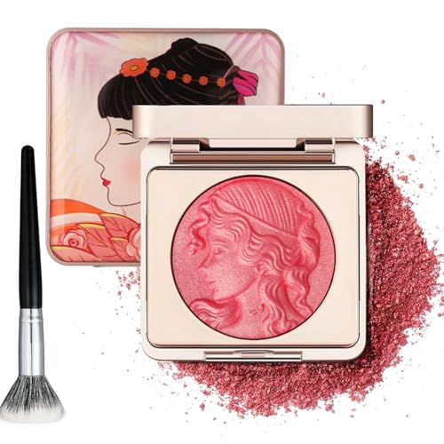 Embossed Smooth Powder Blush Palette for Cheeks, Embossed Girl Blush for Cheeks, Matte Face Powder Blush Palette,natural Matte Waterproof Blush (Pink) von Generisch