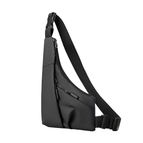 Eng anliegende Brusttasche für Herren, Freizeit, Lederfolie, Dreiecktasche, Crossbody-Karte, Geldbörse, Sport, Radfahren, Reiten, Schwarz, Einheitsgröße von Generisch