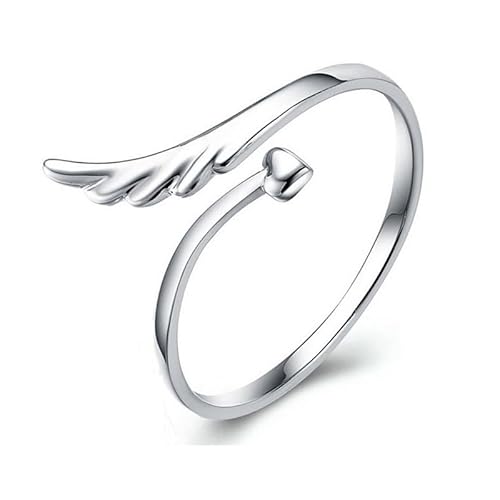 Engelsflügel-Ring für Damen, 925er-Sterlingsilber, Größe 7 von Generisch