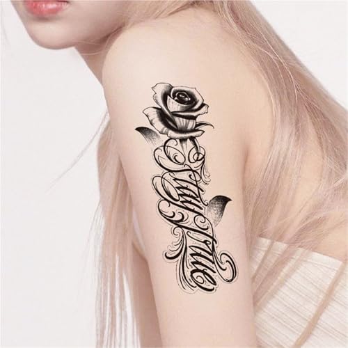 Englische kursive temporäre Tattoo-Aufkleber, wasserdicht und langlebig Männer und Frauen Halbarm Arm Bein, gefälschte Tattoos(1pcs) von Generisch