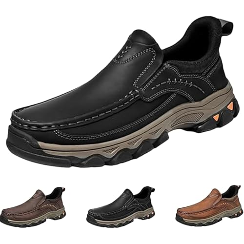 Enjerr Orthopädische Schuhe, 2025, Herren, lässig, Leder, handgefertigt, rutschfest, Fußgewölbeunterstützung, Loafer, orthopädische Schlupfschuhe, Wanderschuhe, Schwarz , 46 EU Enjerr Orthopädische Schuhe, 2025, Herren, lässig, Leder, handgefertigt, rutschfest, Fußgewölbeunterstützung, Loafer, orthopädische Schlupfschuhe, Wanderschuhe, Schwarz , 46 EU von Generisch