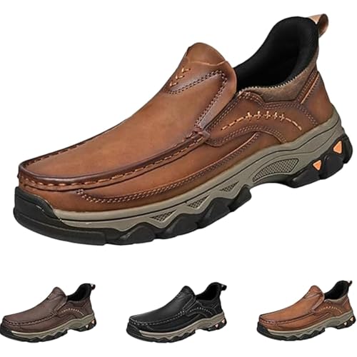 Enjerr Orthopädische Schuhe, 2025, Herren, lässig, Leder, handgefertigt, rutschfest, Fußgewölbeunterstützung, Loafer, orthopädische Schlupfschuhe, Wanderschuhe, hellbraun, 46 EU Enjerr Orthopädische Schuhe, 2025, Herren, lässig, Leder, handgefertigt, rutschfest, Fußgewölbeunterstützung, Loafer, orthopädische Schlupfschuhe, Wanderschuhe, hellbraun, 46 EU von Generisch