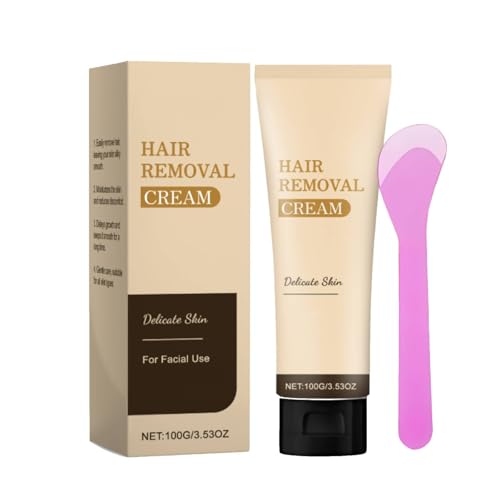 Enthaarungscreme, Enthaarungscreme Intimbereic, Haarentfernungscreme für Männer Frauen, Nahrhafte Gesichtshaar -Rasierschirme, Beruhigende Depilationslotion für Bikini Intimbereich, 100g (1) von Generisch