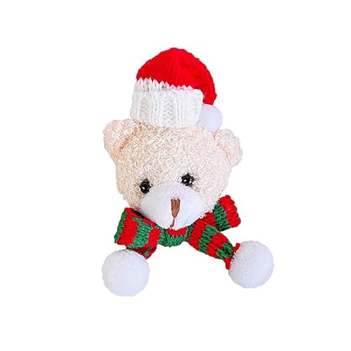 Entzückende 2-in-1-Weihnachtsmannmütze, Schal, Bär, Plüsch-Haarspangen für Weihnachtsfeiern, Partygeschenke für Mädchen, Haar-Accessoires von Generisch