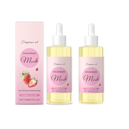 Erdbeer-Parfüm Körperöl, Pflegendes Beruhigungs Körperöle für Frauen, feuchtigkeitsspendendes Körperöl, Erfrischendes Tägliches Pflege, feuchtigkeitsspendendes Hautöl für Haare und Körper. (2) von Generisch