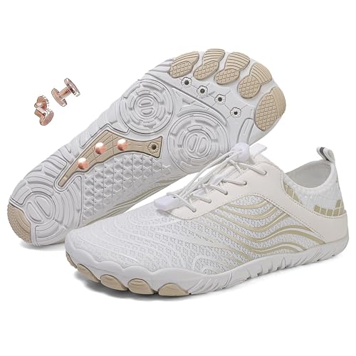 Erdungsschuhe mit Kupfer, Barfuß-Wanderschuhe für Damen und Herren, Atmungsaktive, Rutschfeste, Geerdete Barfußschuhe Wasserschuhe (B White Apricot, Erwachsene, 36, Numerisch, EU Schuhgrößensystem, M) Erdungsschuhe mit Kupfer, Barfuß-Wanderschuhe für Damen und Herren, Atmungsaktive, Rutschfeste, Geerdete Barfußschuhe Wasserschuhe (B White Apricot, Erwachsene, 36, Numerisch, EU Schuhgrößensystem, M) von Generisch