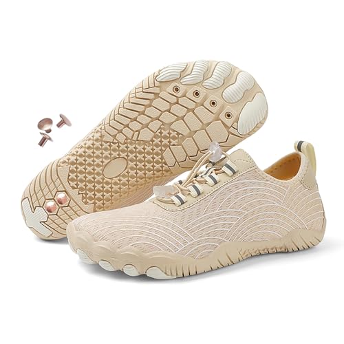Erdungsschuhe mit Kupfer, Barfuß-Wanderschuhe für Damen und Herren, Atmungsaktive, rutschfeste, Geerdete Barfußschuhe Wasserschuhe (C Apricot, Erwachsene, 40, Numerisch, EU Schuhgrößensystem, M) von Generisch