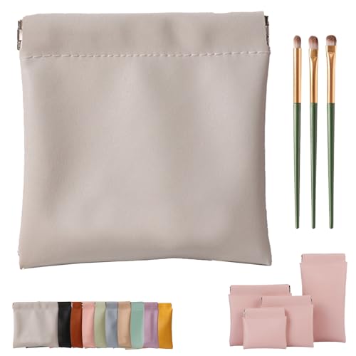 Erebloom Leather Pouch Pouchic Personalisierte Snap Closure Leder Organizer Pouch, Mini Portable Waterproof Makeup & Cosmetic Square Pouch für Handtasche, Reisen & täglichen Gebrauch (1-J,10 * 10cm) von Generisch