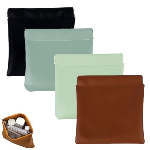 Erebloom Pouchic, Erebloom Lederbeutel, personalisierter Leder-Organizerbeutel mit Druckknopfverschluss, kleine tragbare Kosmetiktaschen für Frauen (B#) von Generisch