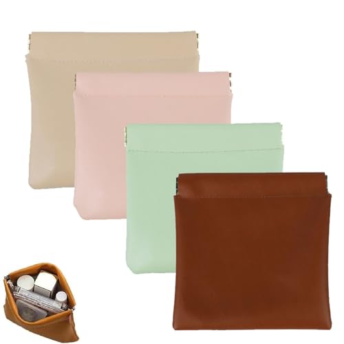 Erebloom Pouchic, Erebloom Lederbeutel, personalisierter Leder-Organizerbeutel mit Druckknopfverschluss, kleine tragbare Kosmetiktaschen für Frauen (D#) von Generisch