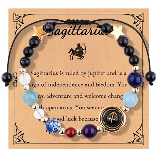 Erforschung der natürlichen Schönheit: Zutaten empfohlen Neue 12 Sternbilder Armband Verstellbares Seilarmband Handperlen Planet Perlen Binäre Uhren für Herren, Einheitsgröße, Papier, Kein Edelstein von Generisch