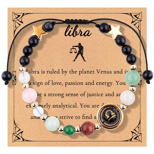 Erforschung der natürlichen Schönheit: Zutaten empfohlen Neue 12 Sternbilder Armband Verstellbares Seilarmband Handperlen Planet Perlen Binäre Uhren für Herren, Einheitsgröße, Papier, Kein Edelstein von Generisch