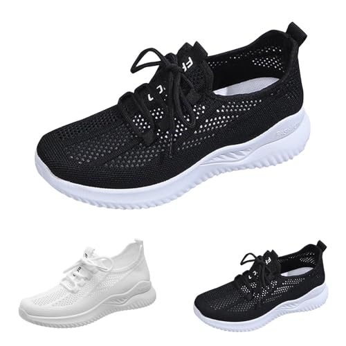 Ergonomischer Wanderschuhe Damen Sneaker Leicht Sportschuhe Mesh Turnschuhe Outdoor Joggingschuhe Atmungsaktiv Laufschuhe Damen Sneaker Slip-On Hallenschuhe Flach Freizeitschuhe von Generisch