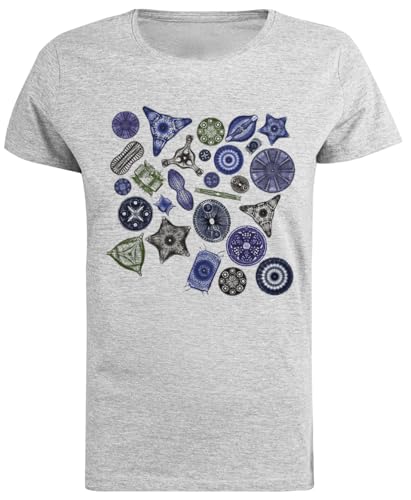 Ernst Haeckel Blaugrüne Kieselalgen Graues Damen-T-Shirt Mit Kurzen Ärmeln von Generisch