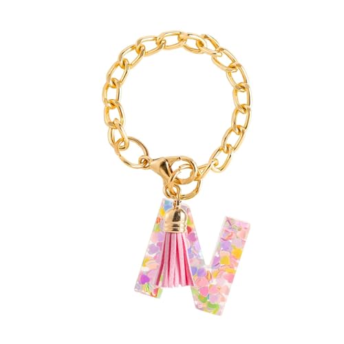 Erstklassiges Stirnband Buchstaben-Charm-Zubehör für Tasse, 1 Stück, Initial-Schlüsselanhänger, Charm für Becher, personalisierter Namensanhänger für Frauen und Mädchen Rotes Stirnband (N, One Size) von Generisch
