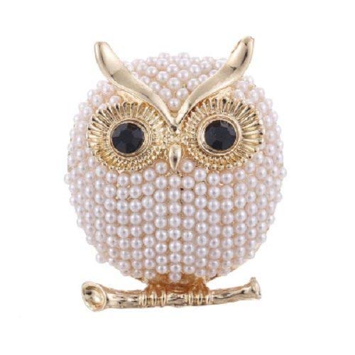 Eule Brosche Tier Perle Corsage Schals Schal Clip Dekoration für Frauen Geschenk Golden Sehr praktisch und beliebt von Generisch