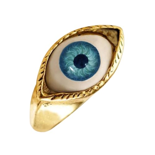 Evil Eye Ring - Retro Chic Schmuck, Trendige Mädchen Accessoire | Statement Alloy Mode Ring, Symbolisches Schützendes Charmedesign Für Moderne Styling -Bedürfnisse Für Reiseberechterungs -Arbeitsparty von Generisch