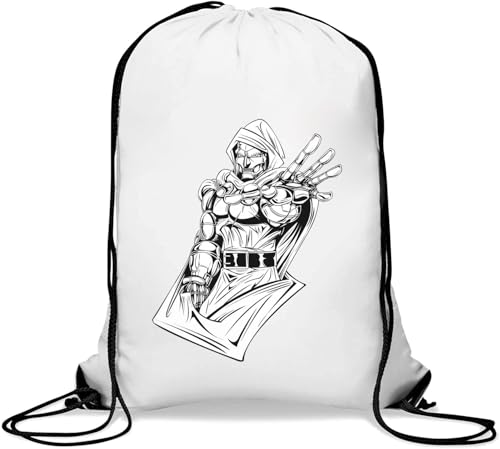 Evil Robot Man Gym Sack Casual Drawstring Bag White von Generisch
