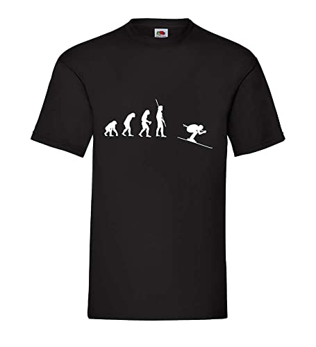 Evolution Ski Abfahrt Männer T-Shirt Schwarz XL von shirt84