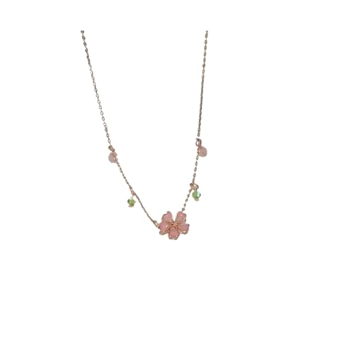Exquisite Blumen-Halskette für Damen, romantischer Zirkon, Mond, Katze, Kirschblüte, Schlüsselbeinkette, Halsketten, Hochzeitsschmuck, Einheitsgröße von Generisch