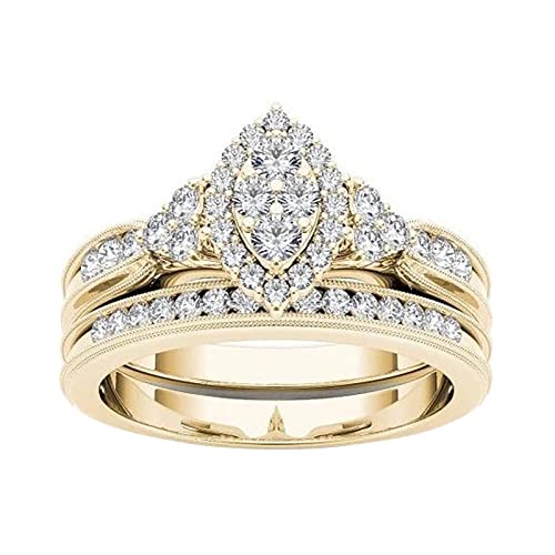 Exquisiter Herz-Out-Ring für Damen, Verlobung, Hochzeit, Schmuck, Accessoires, 610 Harz-Ringe, Größe 9, 7, Metall, Kein Edelstein von Generisch