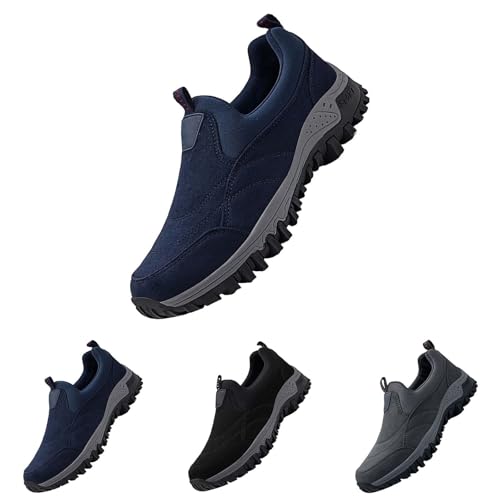 Extra Weit Slip On Loafer FüR Herren OrthopäDische Sneaker Ohne Schnuersenkel Weit Trekkingschuhe Diabetiker Schuhe Leichte Sportschuhe Outdoor Fashion Laufschuhe Atmungsaktives Freizeitschuhe von Generisch
