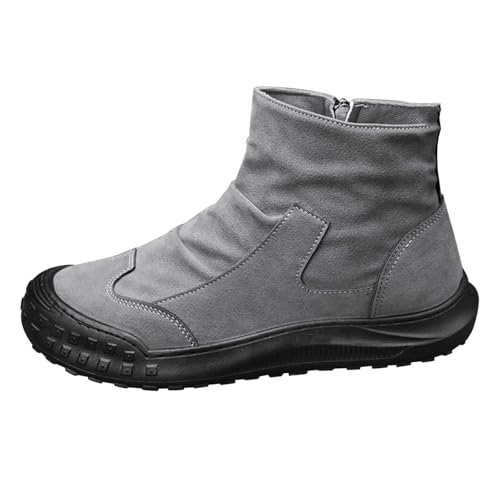Extra breite Winter-Schneestiefel für Herren, warme Stiefeletten mit seitlichem Reißverschluss, rutschfest, Sicherheits-Arbeitsstiefel, Fußgewölbeunterstützung, orthopädisch, Outdoor, Wandern von Generisch