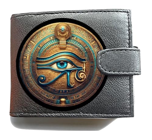 Eye of Ra Design Anti RFID Theft Wallet Black Soft Leather Large Coin Pocket, Schwarz , L, Klassisch von Generisch