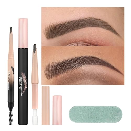 Eyebrow Bleistift, Augenbrauenstift Set, Brow -Pinsel -Set zum Markieren, Brauenstift mit 4-zeitlicher Mikro-Gabel-Tipp-Applikator für haarähnliche Striche von Generisch