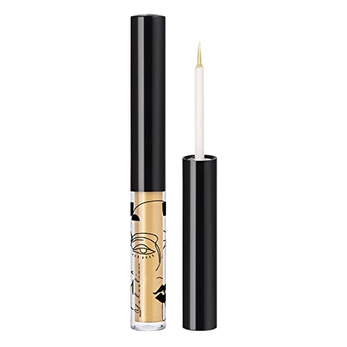 Eyeliner Wasserfest Flüssiger Eyeliner Perlglanz-Farbe Flüssiger Eyeliner Wasserdichter, langlebiger Gel-Eyeliner Make-up-Eyeliner 2,5 ml Organizer Mit Schubladen (Gold, One Size) von Generisch