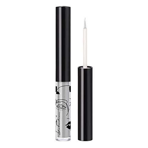 Eyeliner Wasserfest Flüssiger Eyeliner Perlglanz-Farbe Flüssiger Eyeliner Wasserdichter, langlebiger Gel-Eyeliner Make-up-Eyeliner 2,5 ml Organizer Mit Schubladen (Silver, One Size) von Generisch