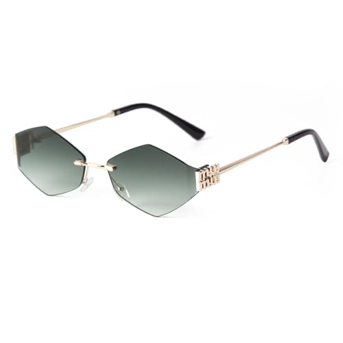 FHKQMLFQ-Hexagonal Rimless Sunglasses for Women Men Gradient Blue Lens Polygon Metal Frame Driving Sunglasses Shades for Men FHKQMLFQ-Hexagonal Rimless Sunglasses for Women Men Gradient Blue Lens Polygon Metal Frame Driving Sunglasses Shades for Men von Generisch