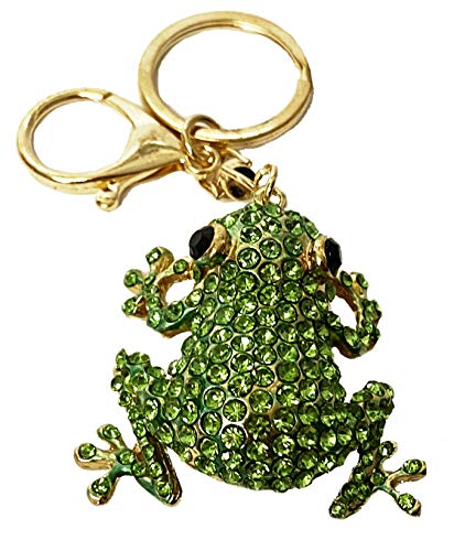 FROSCH Glitzer Ring Bling Strass Kristall Keychain Schlüsselanhänger Auto Handtasche Handyzubehör Ostern Geburtstag Jahrestag Freund Mädchen Austria (436) von Generisch
