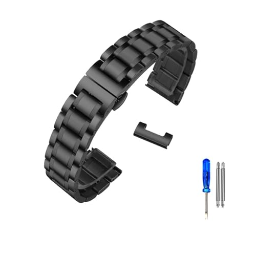 FYXT 14/16/17/18/22/24 mm Edelstahlarmband mit gebogenem Ende, kompatibel mit Tissot 1853 T035 Uhrenarmband Damen Herrenarmband(Black-Flat,19mm) von Generisch