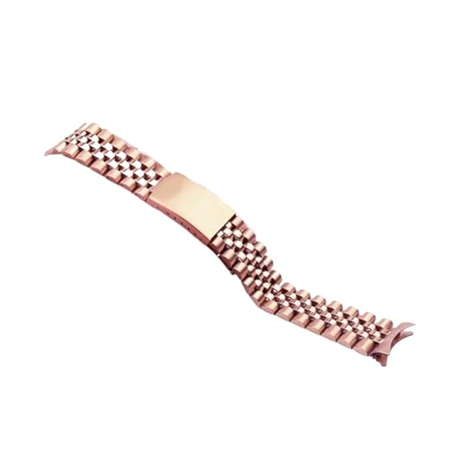 FYXT Edelstahl Gebogene Armbänder Kompatibel Mit Rolex Armband Luxusarmband Herren Und Damen Armband 13/17/18/19/20/21/22mm(Rose Gold,18mm) von Generisch