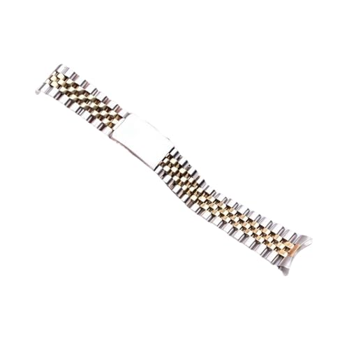 FYXT Edelstahl Gebogene Armbänder Kompatibel Mit Rolex Armband Luxusarmband Herren Und Damen Armband 13/17/18/19/20/21/22mm(Silver Gold,13mm) von Generisch