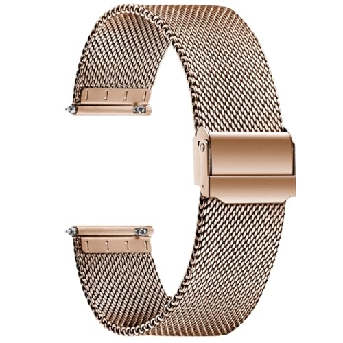 FYXT Milan Edelstahl-Mesh-Uhrenarmband, 8–24 Mm, Schnellverschluss-Uhrenarmbänder For Herren Und Damen(Rose Gold,13mm) von Generisch