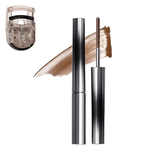 Faccelove's Ironeye Mascara, Faccelove Iron Wand Mascara, 3D Curling Eyelash Iron with Eyelash Curler, Iron Wand Mas-cara, Waterproof, Long-Lasting and Smudge-Free (Braun, 1 PCS) von Generisch